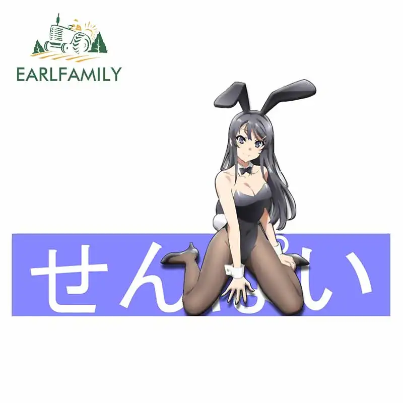 

EARLFAMILY 13cm x 8.2cm Bunny Girl Senpai Mai Sakurajima Waifu Car Sticker Cartoon Girl Slap Decal JDM Waterproof Car Styling