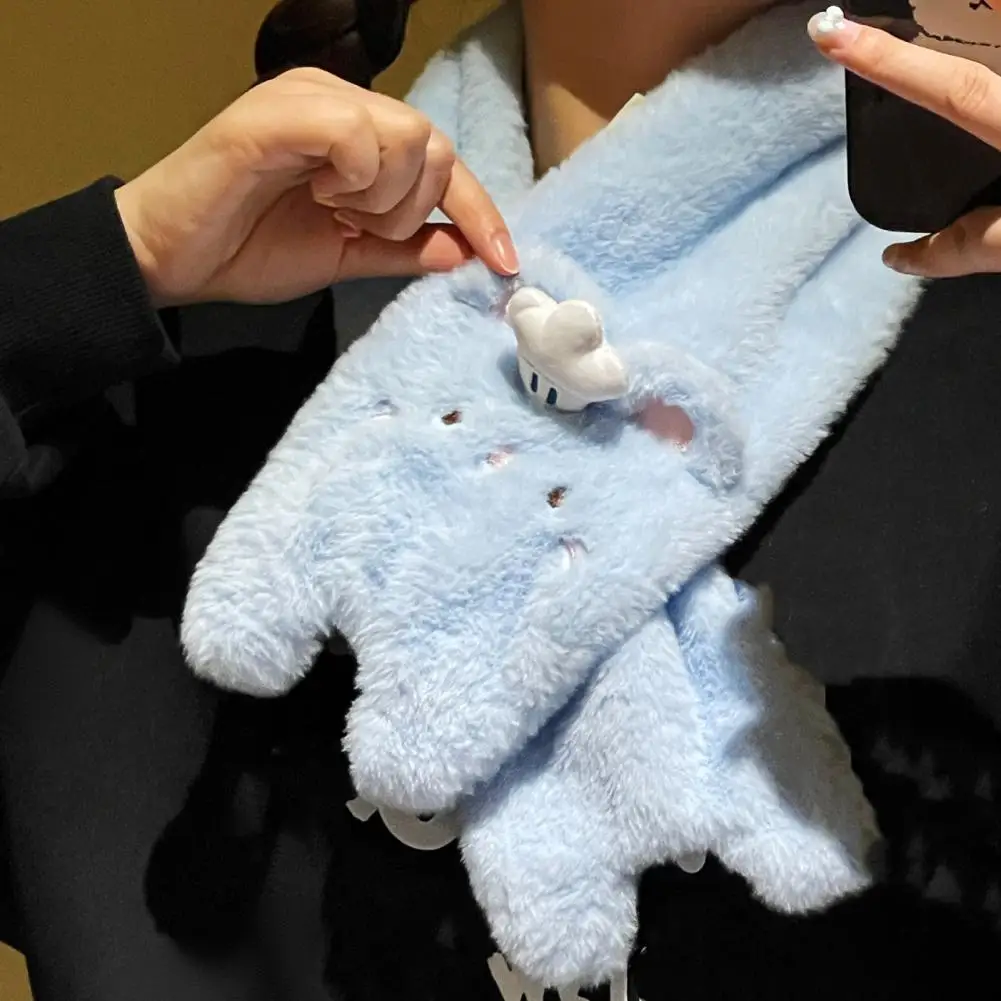Cute Cat Cartoon Plush Gloves Warm Cold Student Gloves Women Winter Flap Soft Velvet Thickened Glove Girl Decor