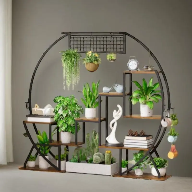 Large round flower stand, simple multi-functional flower stand, living room rack