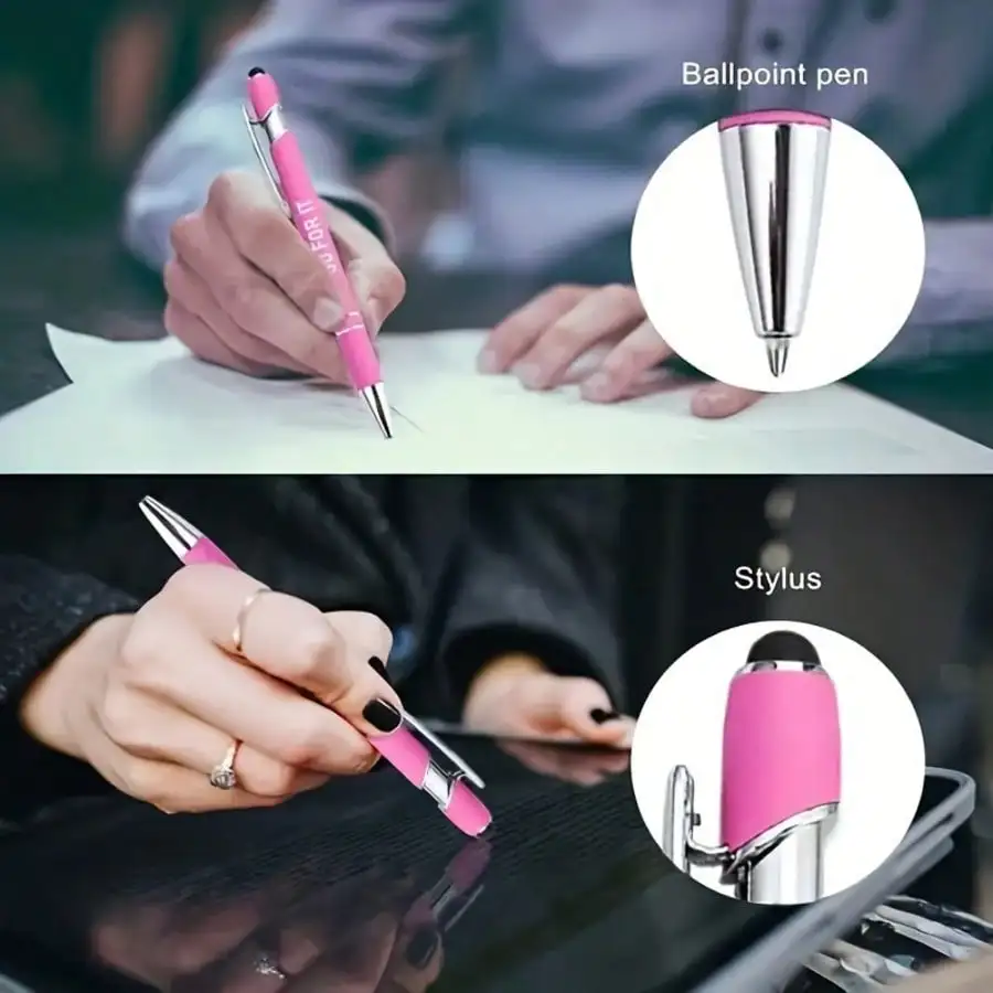 6-Pack of Exquisite and Elegant Metal Ballpoint Pens, Smooth Writing on Touch Screens, Student and Business Office Stationery, Holiday Gifts, Back-To-School Season, Black Ink