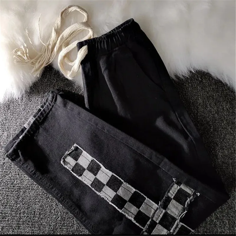 Spring Autumn Trousers Women 2023 New Loose Elastic Waist Drawstring Nine-Tenth Pants Fashion Cross Pattern Jogging Pants Female