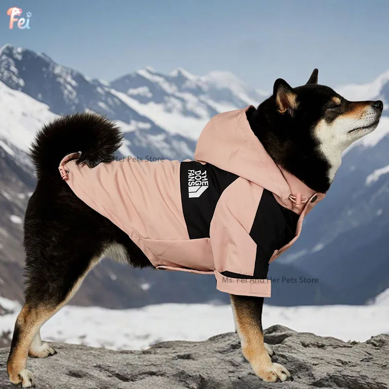 معطف واق من المطر للكلاب مناسب لجميع الأحوال الجوية، سترة شتوية مقاومة للرياح ومقاومة للماء للمغامرات الخارجية، سترة عاكسة للمشي في يوم ثلجي ممطر #2