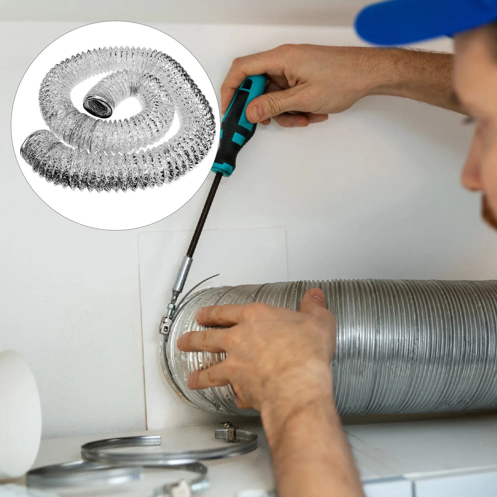 Manguera de conducto de papel de aluminio Flexible, tubo de ventilación, conducto de escape de aire telescópico, conducto de cocina, secador, manguera de ventilación, estructura gruesa