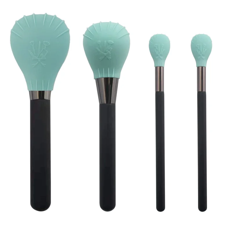 4Pcs Silicone Makeup Brush Covers Brush Bubbles for Protecting Bristles From Getting Crushed and Keeping Cosmetic Bag Clean