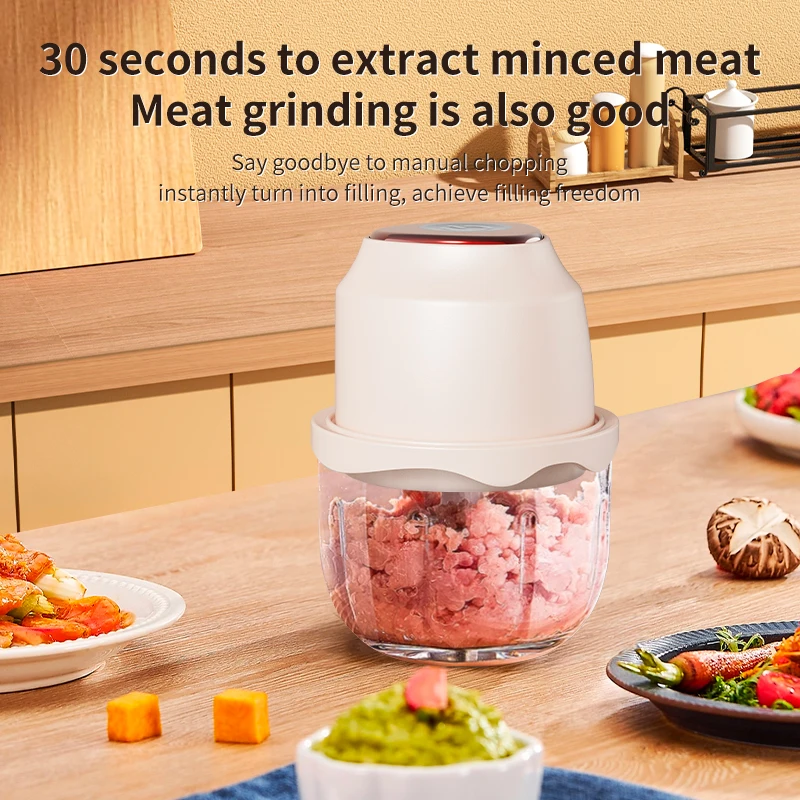 350ML Food Chopper Electric Meat Grinder Garlic Masher USB Multifunction Slicer Blender Kitchen Food Processor