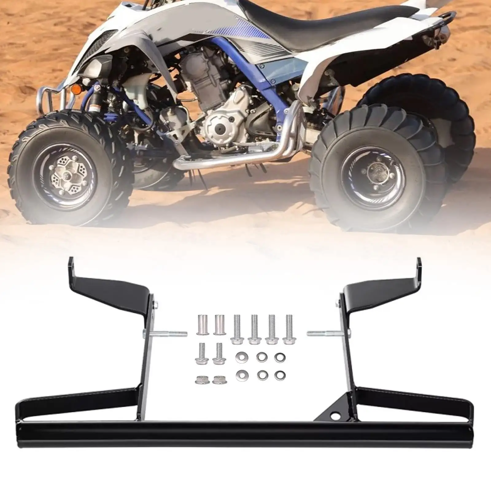 Aluminum Rear Wide Bumper Bar Black Exterior Durability Kit for Raptor 700 2006-2024 Security Equipment