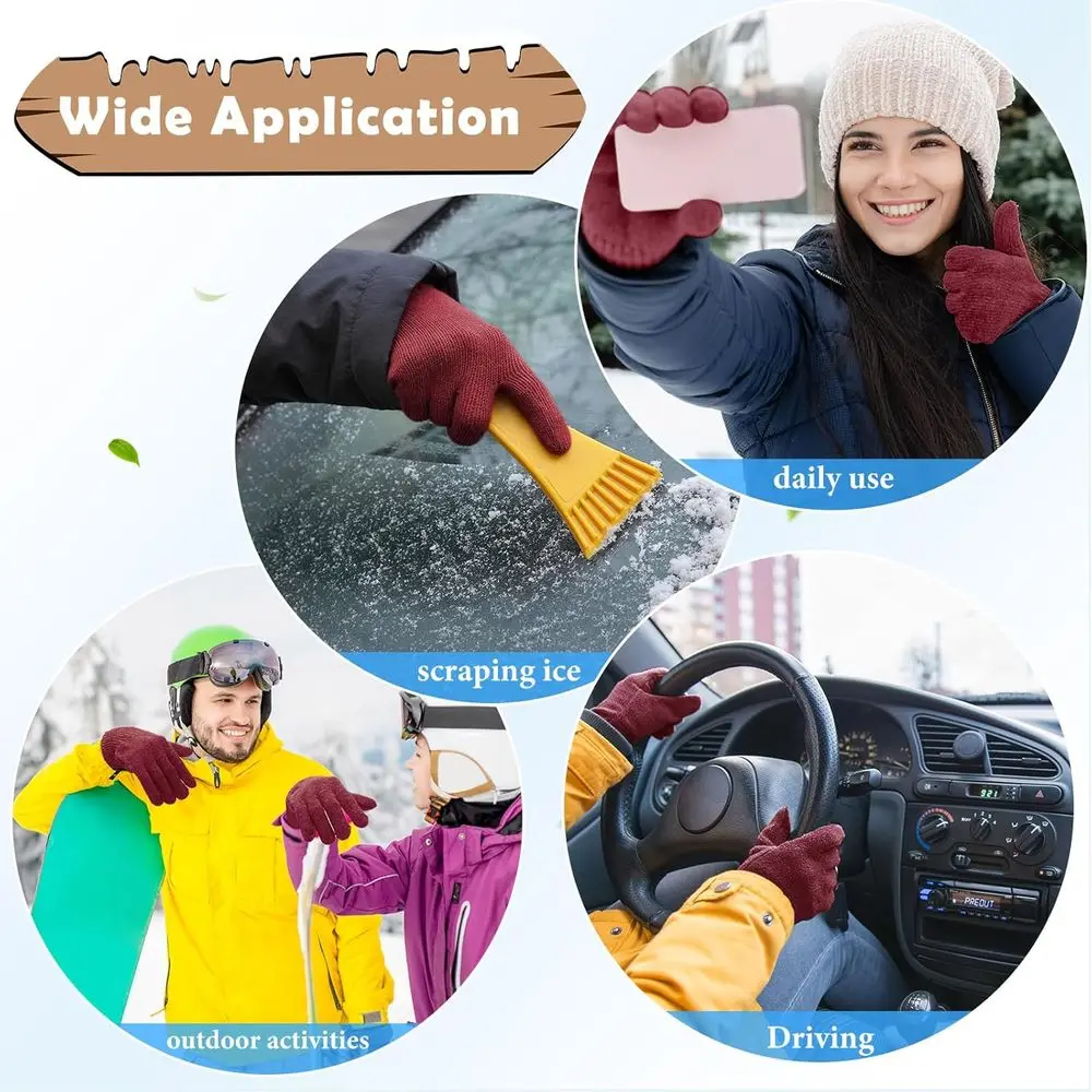 100 عبوة من القفازات المحبوكة الدافئة لفصل الشتاء - مجموعة للجنسين للدعم والخيرية #5