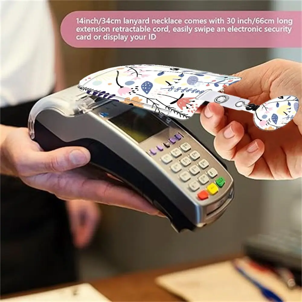 حامل بطاقات العمل القابل للدوران 360 درجة، حزام قلادة 5 ألوان، حامل شارة مطبوع على شكل زهرة عمودية