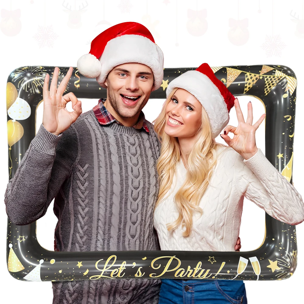 1pc Inflatable Photo Frames Foldable Christmas Eve Festival Party Supplies Props Party Supplies