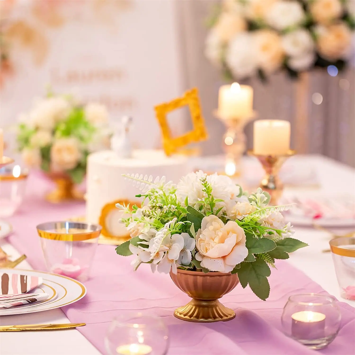 10PCS Wedding Party Vases Decor Retro European Style Tabletop Flower Arrangement Pot