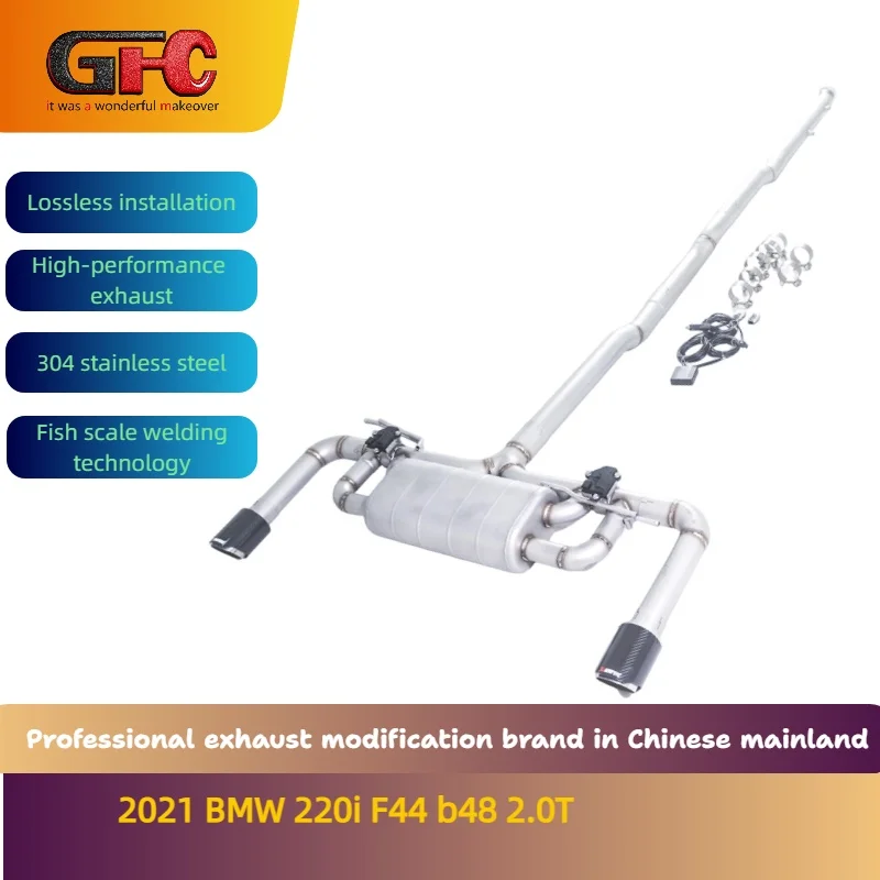 

GFC brand for the 2021 BMW 220i F44 b48 2.0T Catback high-performance variable valve exhaust with muffler and tips
