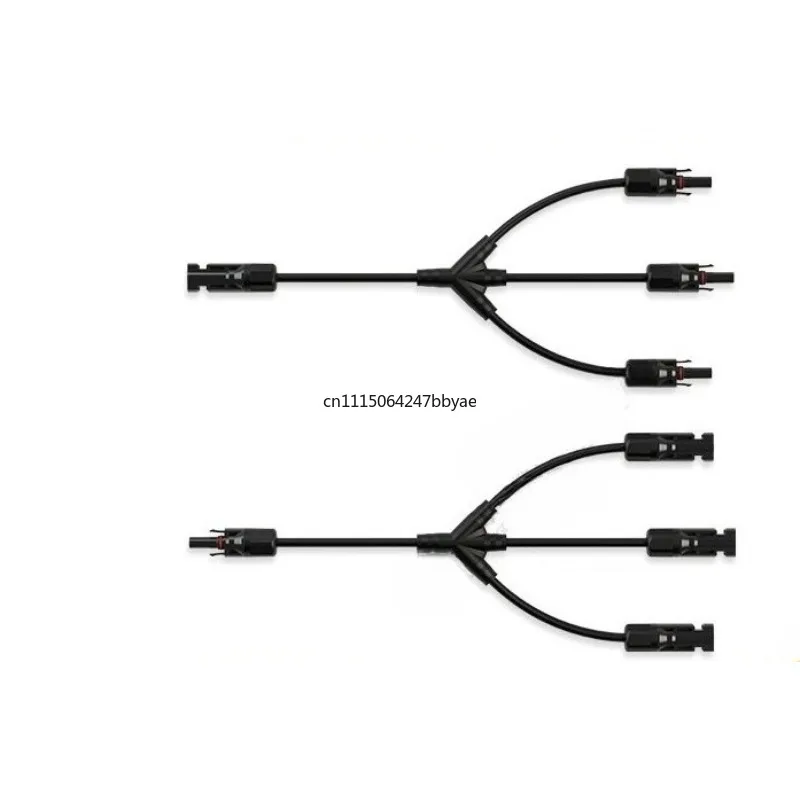 Photovoltaic Y-type 4-way plug connector parallel connector, three to one solar photovoltaic series connector