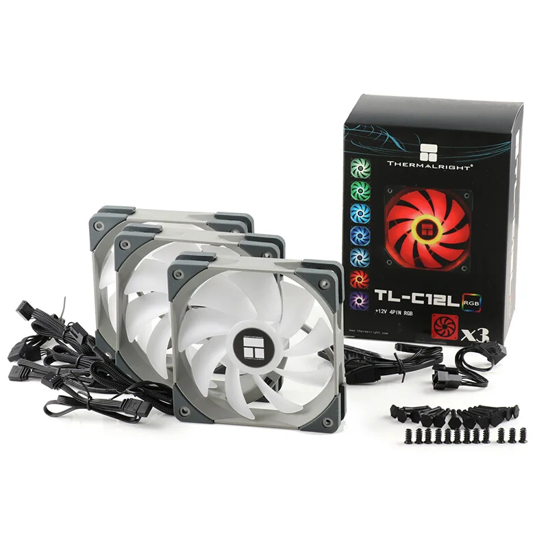 Thermalright TL-C12L 3-in-1 120 مللي متر وحدة معالجة خارجية للحاسوب مروحة التبريد RGB 12 فولت 4Pin PWM مروحة صامتة وحدة المعالجة المركزية برودة استبدال مروحة