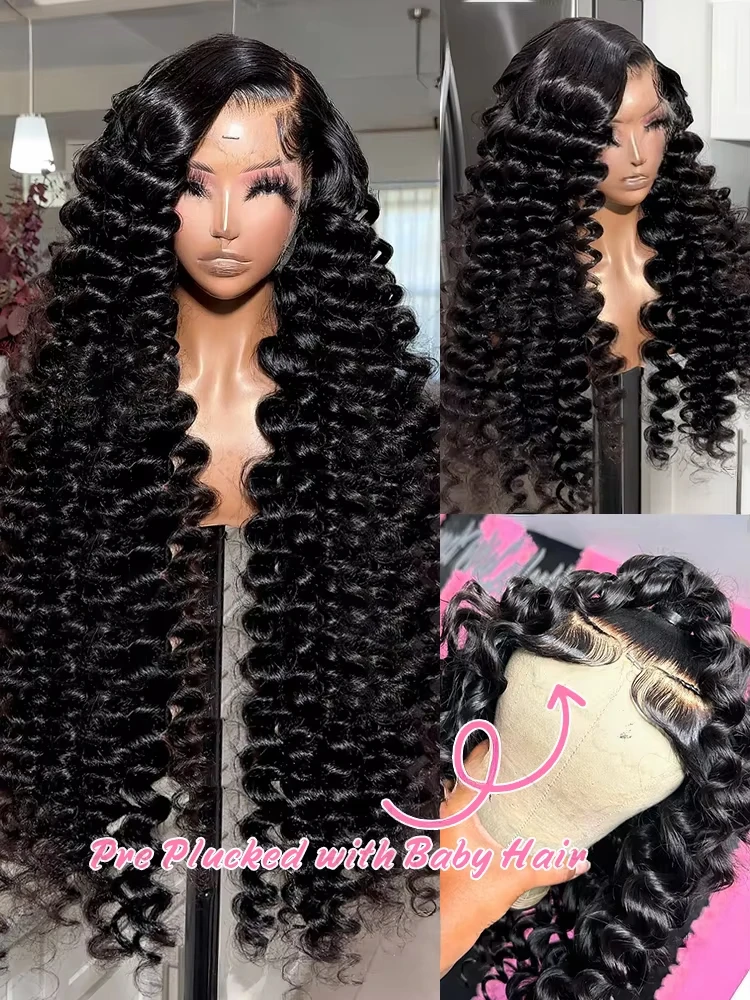 13x6 Hd Lace Frontal Wig Loose Deep Wave Curly Human Hair 100% Preplucked 13x4 Water Wave Front Wigs For Black Women Brazilian image 2
