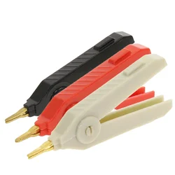 3pcs 90MM 20A Alligator Clip Copper Alligator Kelvin Copper Gold Plated Clip White+ Black + Red