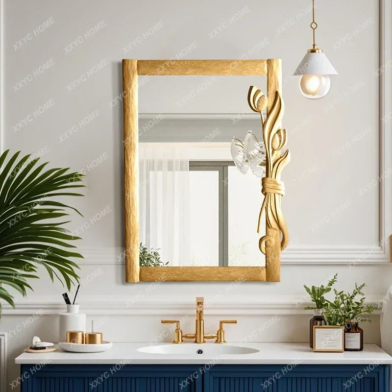 B06  bathroom mirror retro vanity mirror light luxury decorative  premium home makeup mirror