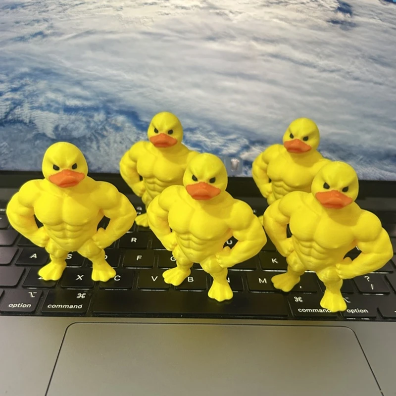 عضلات بطة تمثال زخرفة مكتب ملحق ثلاثية الأبعاد مطبوعة بطة لعبة مضحك مكتب ملحق هدايا عيد الميلاد #2