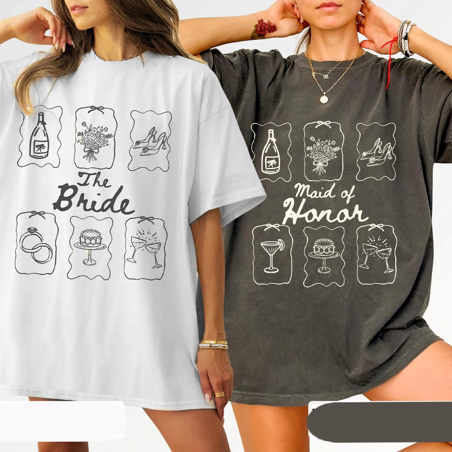 Custom Bridal Party Shirts Personalized Bridesmaid Tees Getting Ready Outfit Bridesmaid Custom Bachelorette Gift Y2K Unisex Top