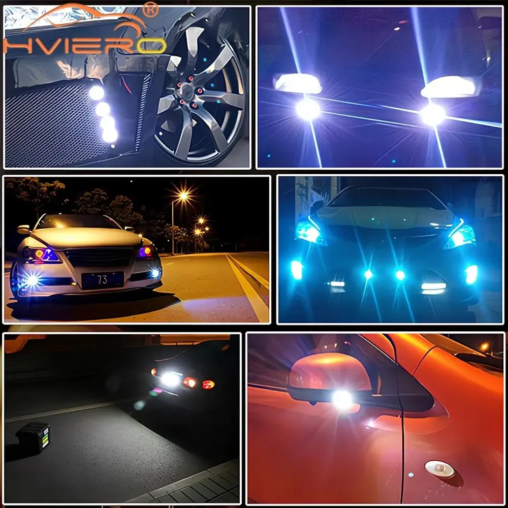 18 MM Araba LED Kartal Göz DRL Gündüz Çalışan Dönüş sinyal ışığı Yedekleme Geri Park Gece DayLamp Su Geçirmez Motor Sis Farları