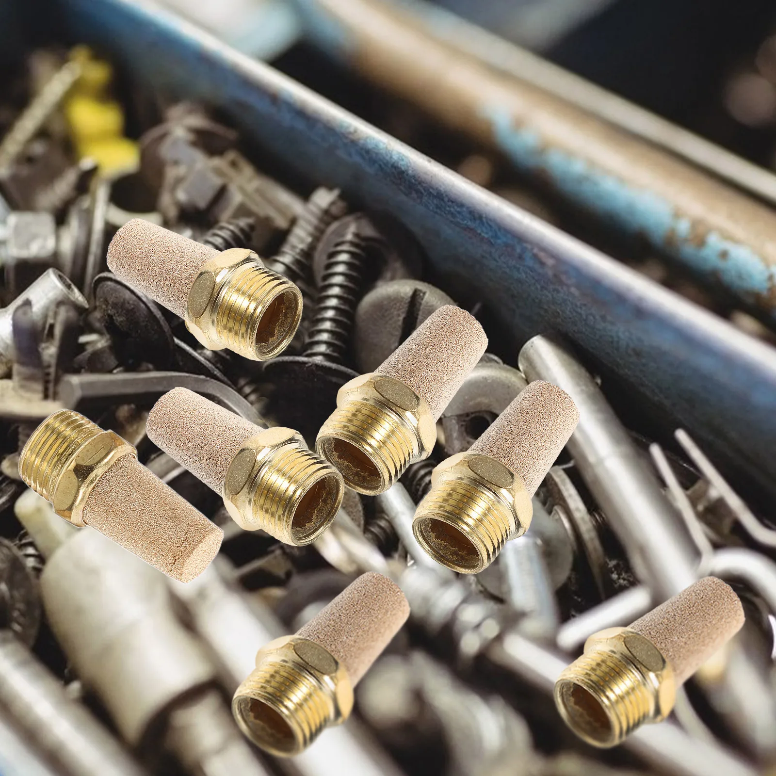 

8Pcs Solenoid Muffler Valve Threaded Cylinder Fitting Noise Reduction Air Compressor Replacement Accessories Solenoid Valve