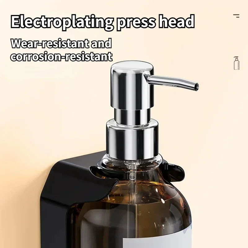 Hotel Wall Mounted Soap Dispenser Set Refillable No Punching Hand Sanitizer Shampoo Conditioner Bottle Holder for Shower Wall