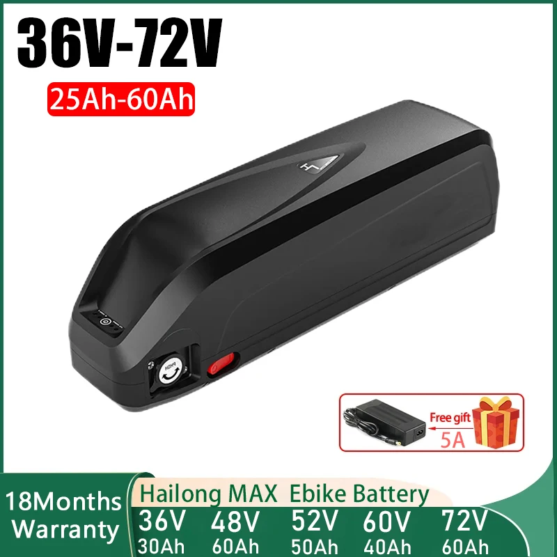 

72v ebike Hailong 36v 48v 60v E Bike Akku 50ah 52v Electric Bicycle Ncr18650b Ebike 2000w Motor 13ah 40ah 30ah 50ah 60ah Battey