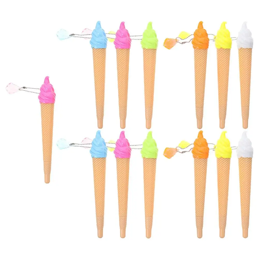 

10 Pcs Ice Cream Shape Pens Cute Cartoon Retractable Gel Ink Writing Tools for Kids Students School Supplies Party Gifts Smooth