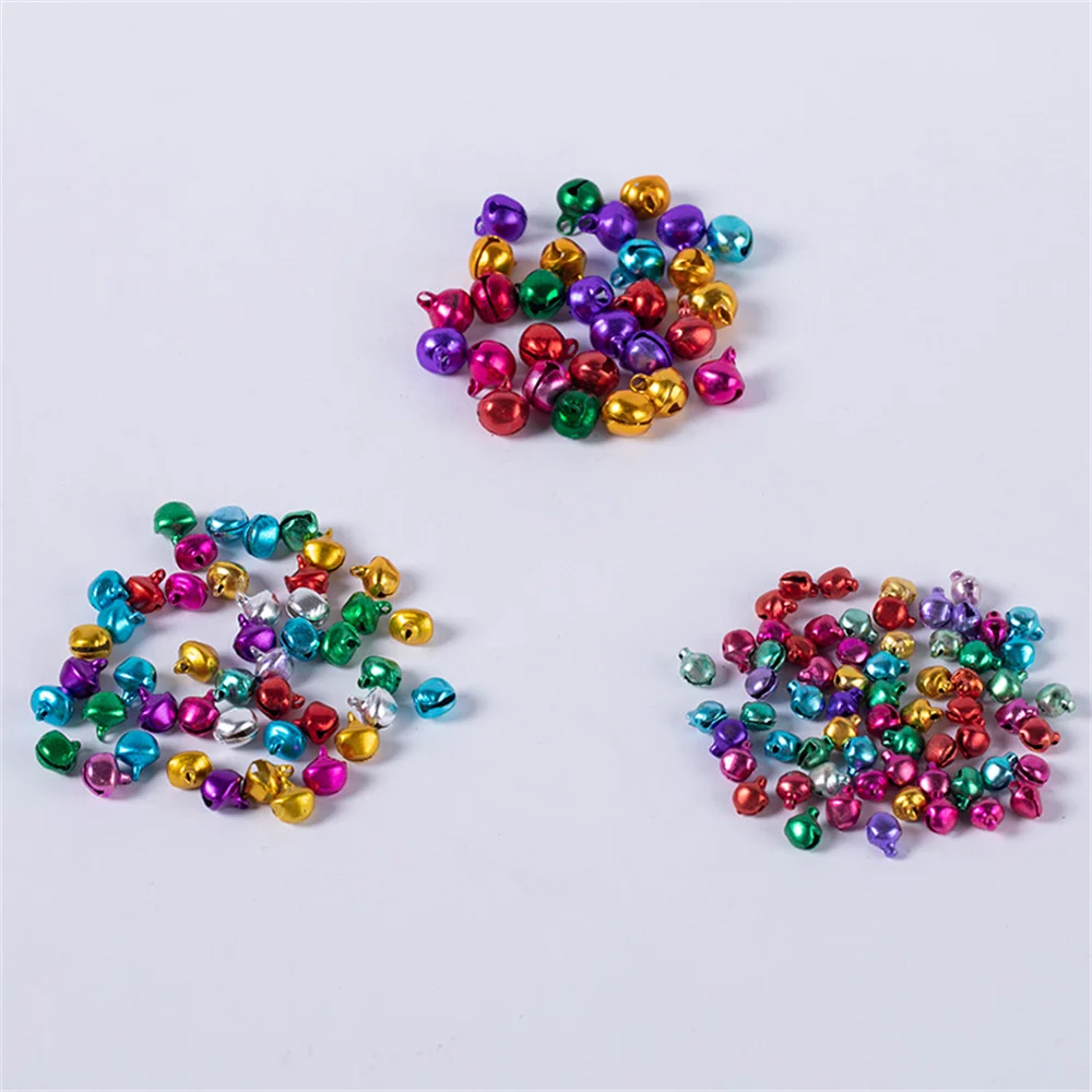 6/8/10mm Jingle Bells Aluminum Loose Beads Small Mixed Color For Festival Party/Christmas Tree Decoration DIY Crafts Accessories