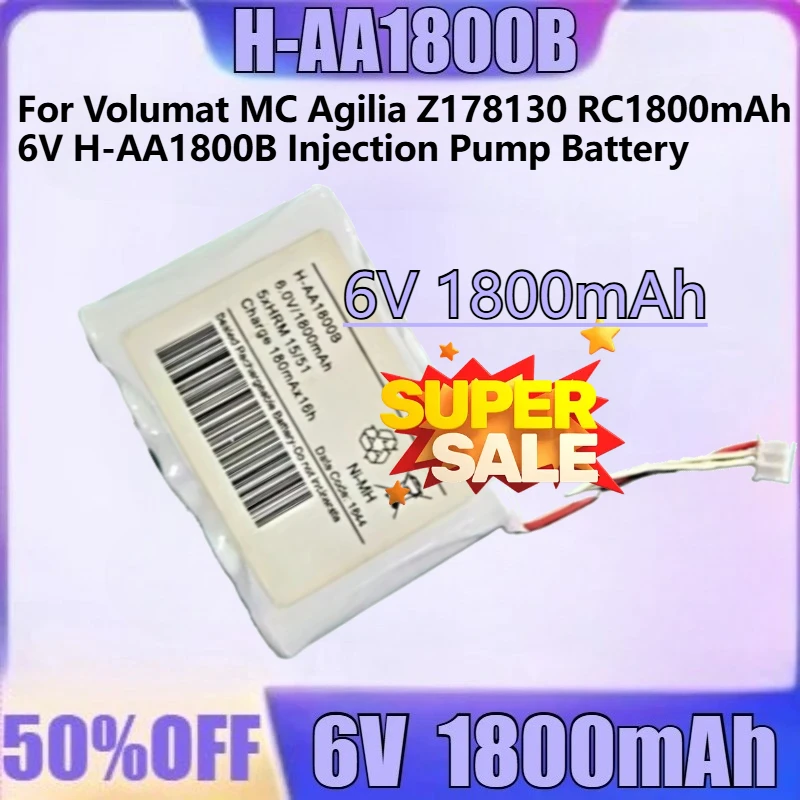 

For Volumat MC Agilia Z178130 RC1800mAh 6V H-AA1800B Injection Pump Battery New H-AA1800B 6V 1800mAh High Quality Battery