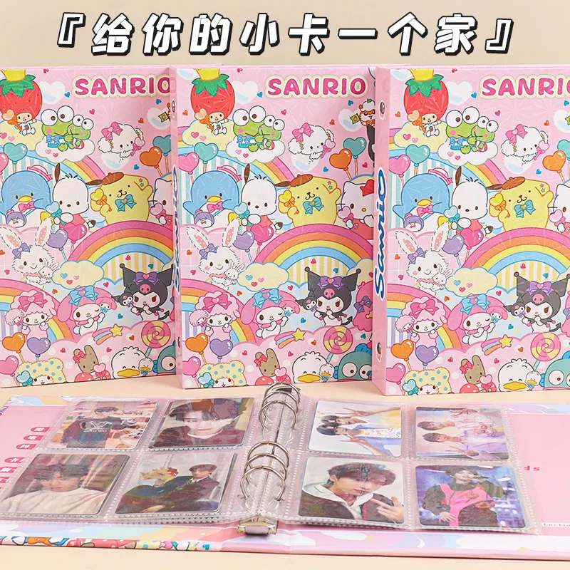 Kawaii Card Book Sanrio Hellokitty Cinnamoroll Anime Cartoon Cute Student Photo Storage Star Loose Leaf Album Storage Girl Gift