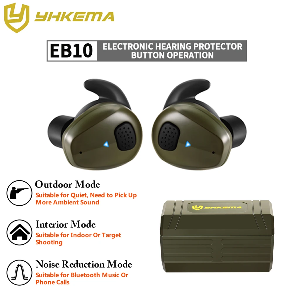 

YHKEMA EB10 New Electronic Shooting Ear Protection Bluetooth5.3, Tactical Headphones Noise Reduction Hearing Protection