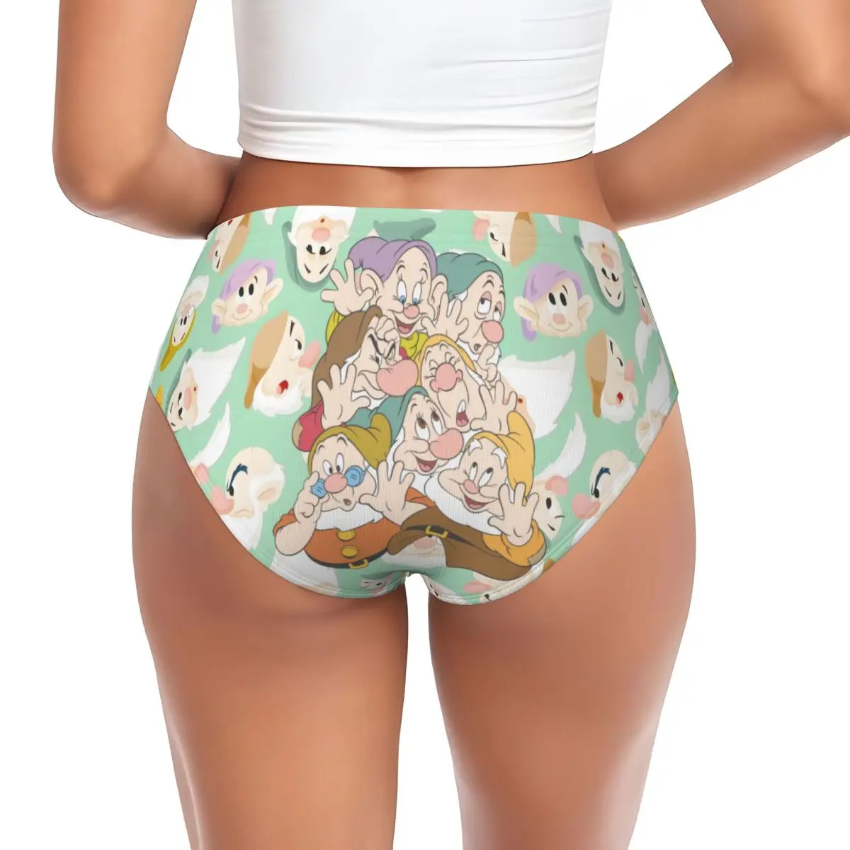 Aangepaste sneeuwwitje en de zeven dwergen dames de zeven dwergen klassieke korte slipje vrouwelijke zachte ondergoed onderbroek