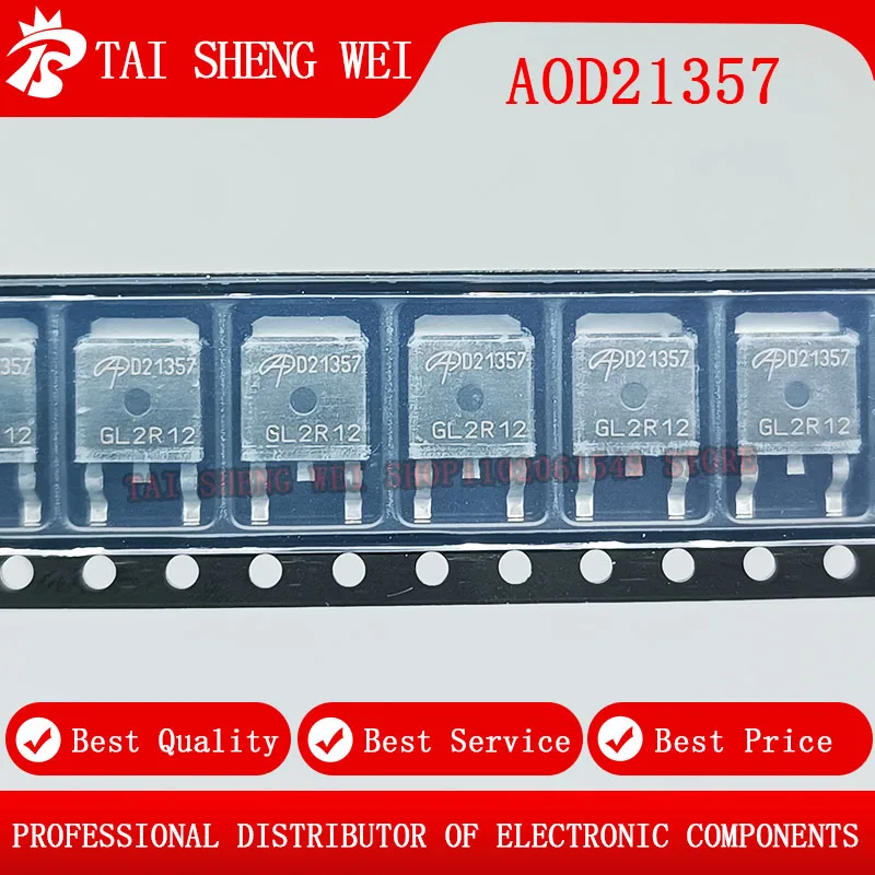 

10pcs D21357 AOD21357 TO-252 21357 MOSFET P-CH 30V 70A TO252 New Original