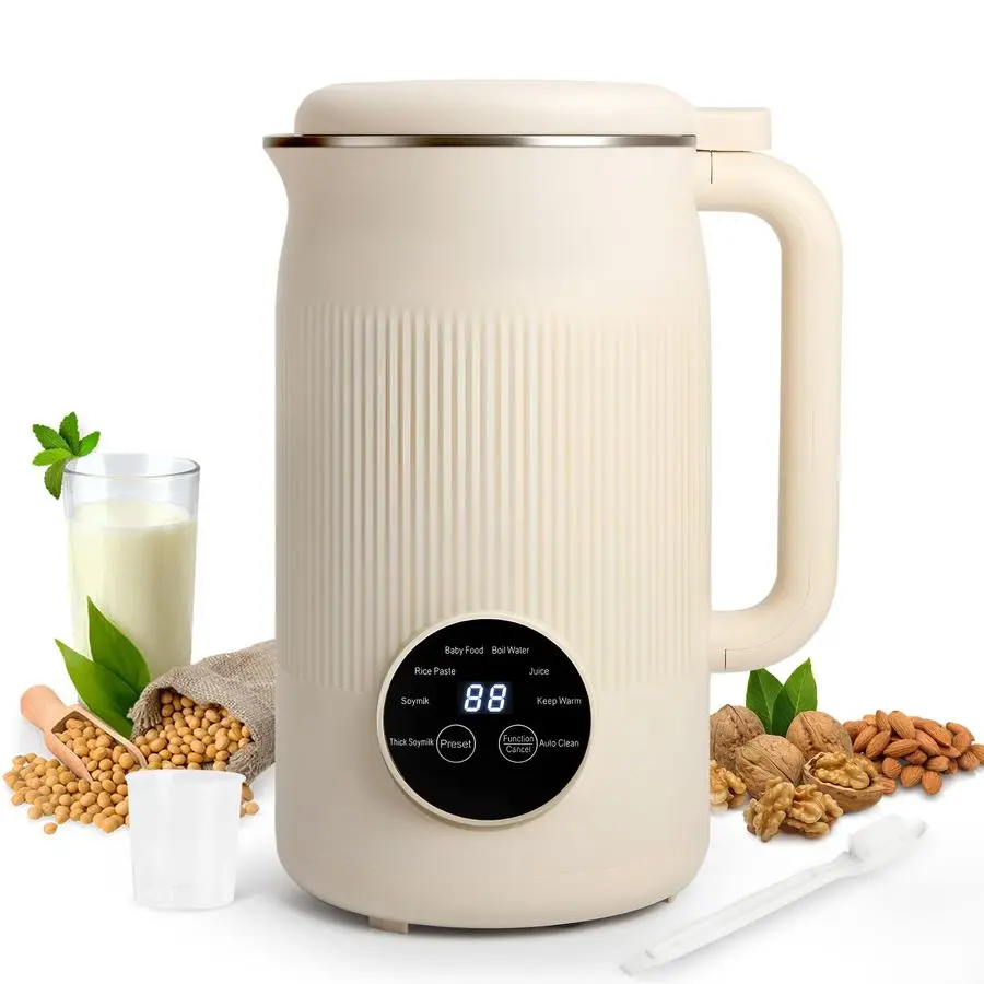 Licuadora para hacer leche de nueces en 1, 40 onzas caseras de almendras, soja, avena, coco, yogur y bebidas sin lácteos, licuadora automática de soja