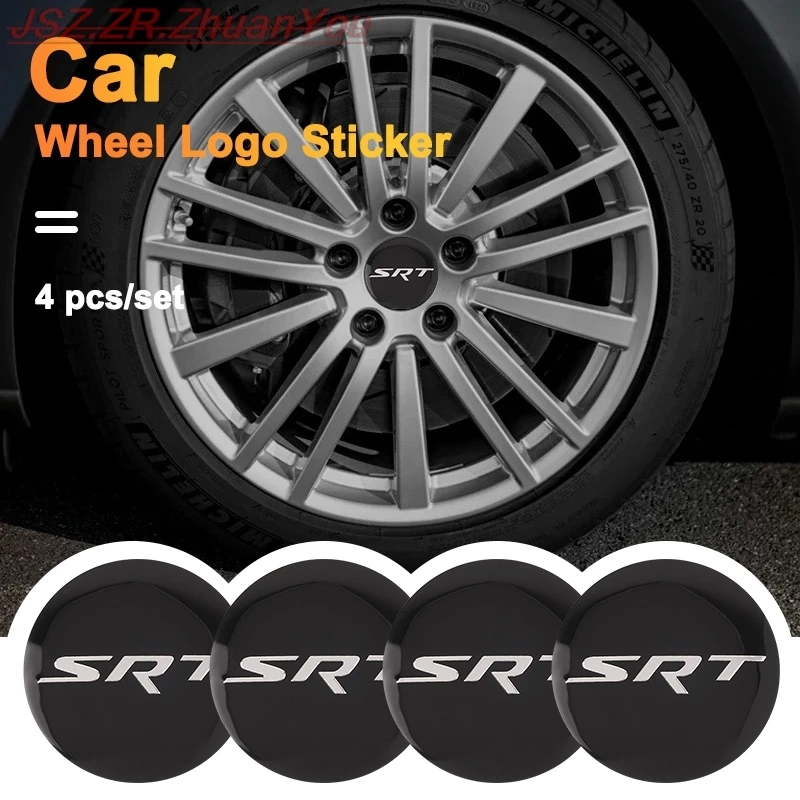 3D Car Emblem Wheel hub Center Cap Badge Covers Sticker Decals Styling For Dodge SRT Charger Challenger Hell Cat Chrysler 300C