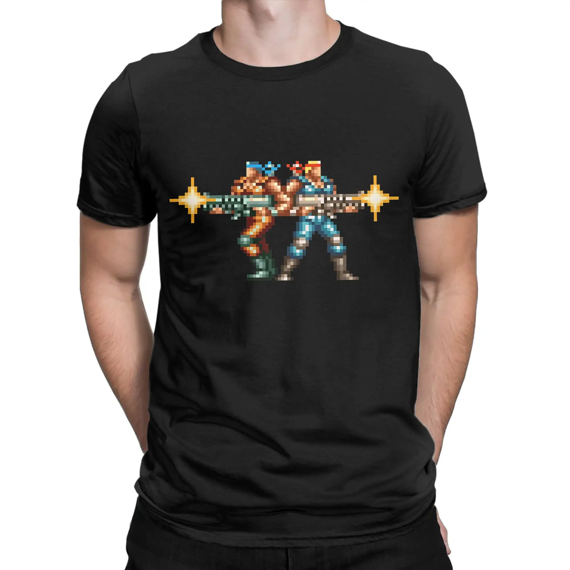 Bill and Lance Essential Shirt Funny 100% Cotton T-Shirt Contra NES Tees Tops For Men