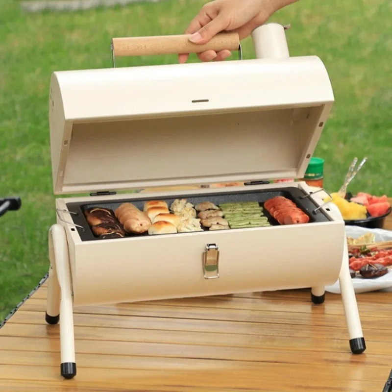 

Открытый пикник, кемпинг, гриль, бытовой двухсторонний портативный большой космический гриль-печь для барбекю, удобные принадлежности для кемпинга и приготовления пищи