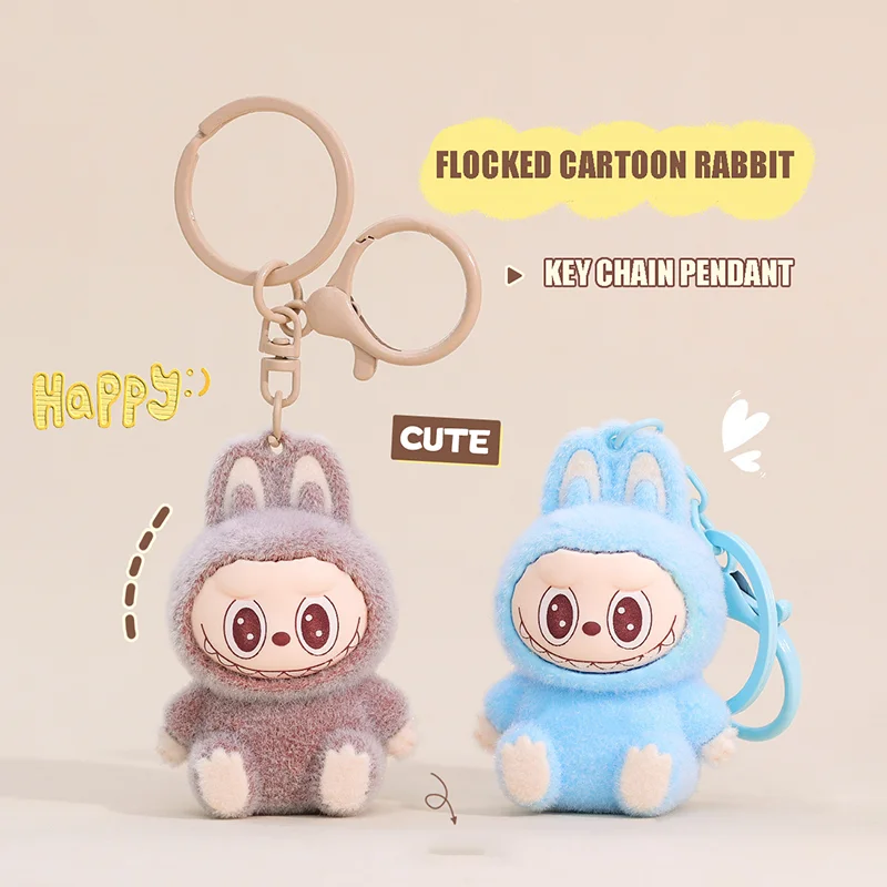 Kawaii Labubu Keychain Cartoon Cute Labubu Backpack Pendant Decorative Monsters Doll Car Keychain Charm Keyring Festivals Gifts