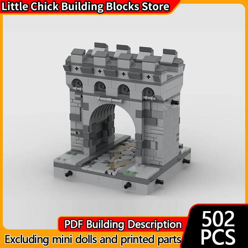 

Средневековый замок, модель MOC, строительные кирпичи, замок, настенные ворота, модульная технология, детские праздничные подарки, сборные игрушки, костюм