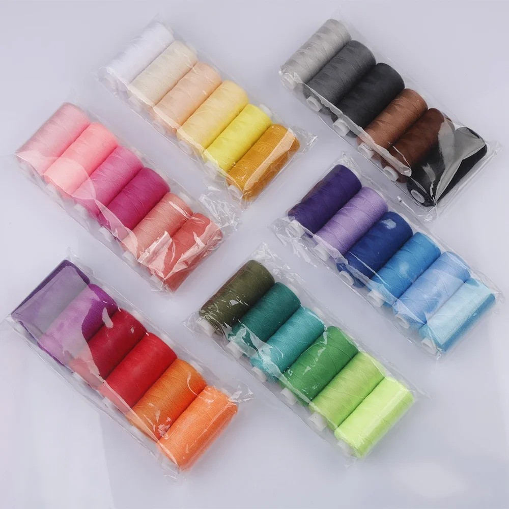 6/36pcs Assorted Colors Polyester Sewing Thread - Multi-Purpose for Embroidery, DIY Clothes & Needlework, Vibrant & Durable