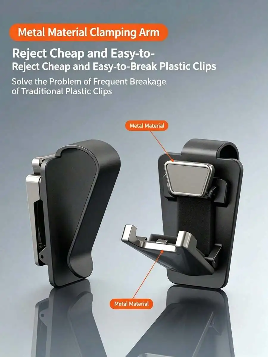 One-Touch Pop-Up Car Sun Visor Sunglasses Holder, Metal Scratch-Resistant Glasses Clip, One-Hand Operation Car Sunglasses