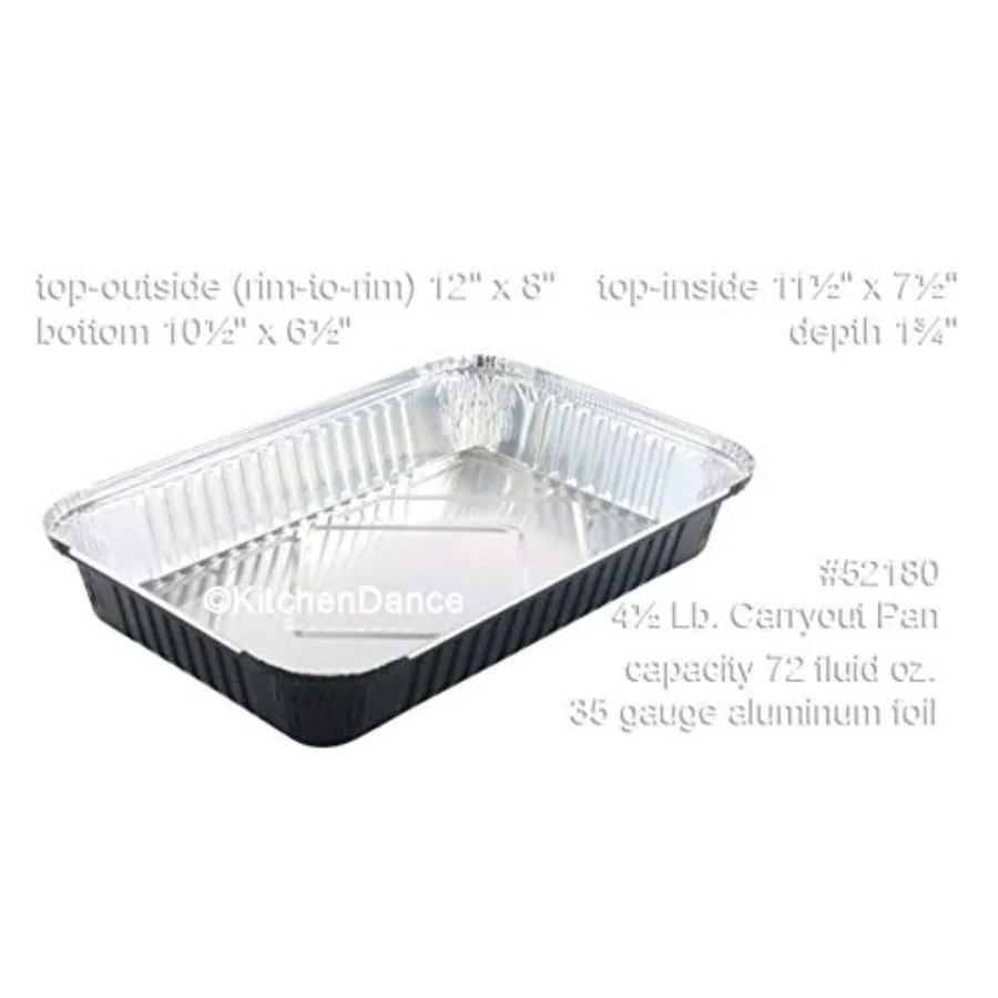 Sartén oblonga de aluminio de colores desechable con tapa Bandeja para hornear de papel de aluminio de 4 libras perfecta para restaurantes domésticos Ideal para hornear