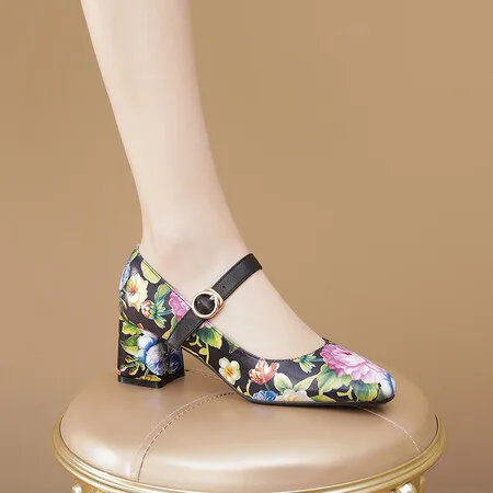 

Fashion Women's Shoes Mary Jane Style Ladies Shoes Low Heel Shallow Mouth Round Toe Solid Color Women's Shoes Party 2024