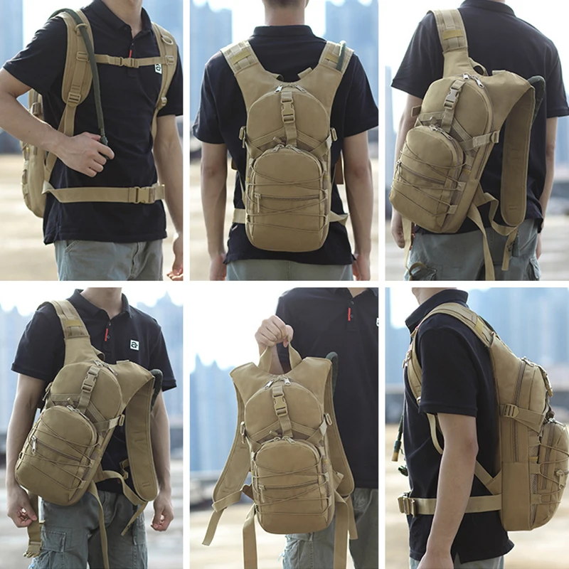 Lightweight Tactical Backpack 3L Water Bag Camel Survival Hiking Hydration Military Pouch Rucksack Camping Bicycle Daypack