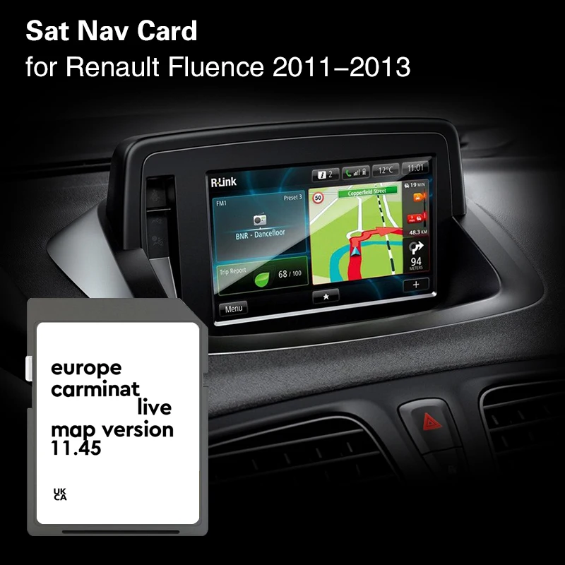 Carminat Live 11.45 for Renualt Fluence 2011 2012 2013 8GB Memory SD Sat Nav Cover Europe Germany Map SD Card
