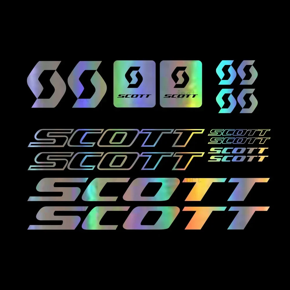 Ctcmfashion - Juego de 16 Adhesivos de Vinilo con Diseño de Bicicleta Scott, Luminosos, Resistentes al Agua y a los Rayos UV