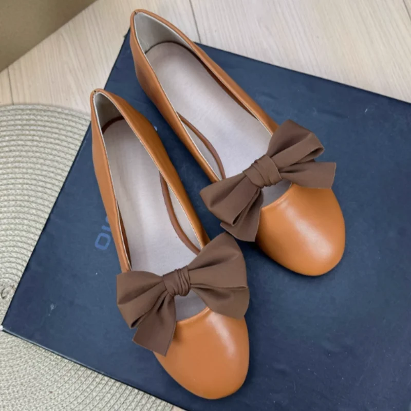 Women Korean Flat Shoes Brown  - đánh giá và giá Women'S Shoes For Wide Feet