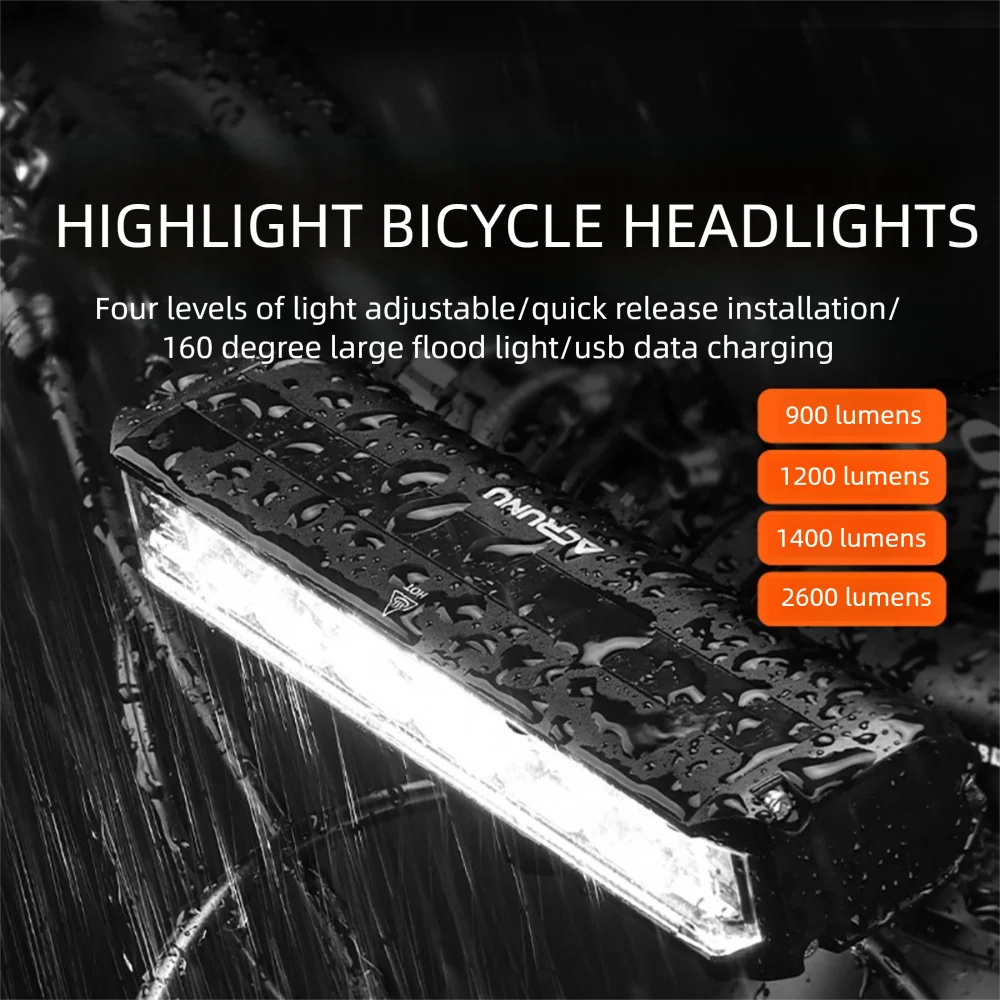 

Bicycle Light Front 2600 Lumen Bike Light 8000mAh Waterproof Flashlight USB Charging MTB Road Cycling Lamp Accessories