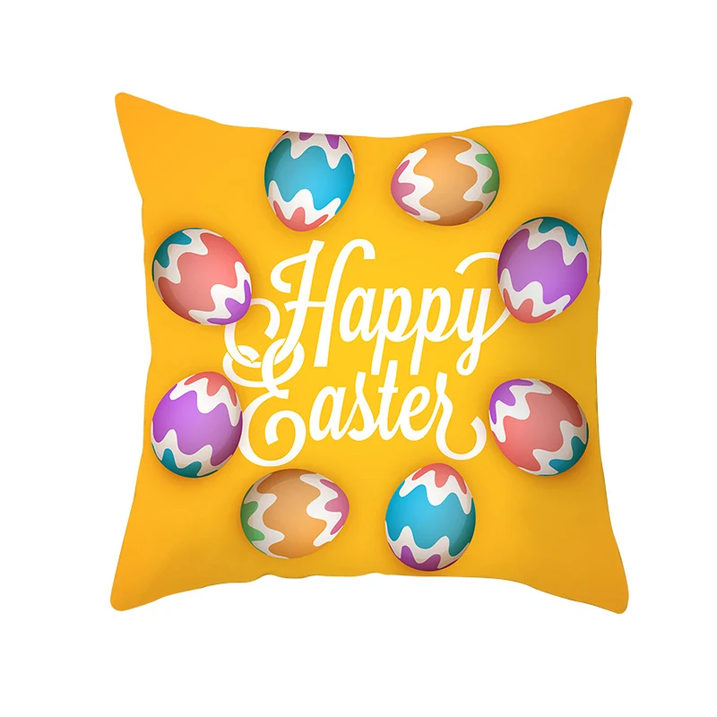 Happy Easter Throw Pillow Case Creative Easter Bunny Egg Printing Decorative Pillowcases Rabbit Pillow Cover kussensloop