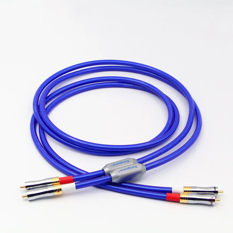 hifi 4 Core Oxygen-free Copper Silver-Plated RCA HIFI Audio Cable for Amplifier CD Player